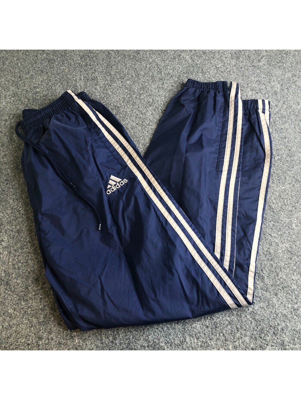 Vintage Adidas Jogger Pants Mens Small Blue Windbreaker Track Ankle Zip